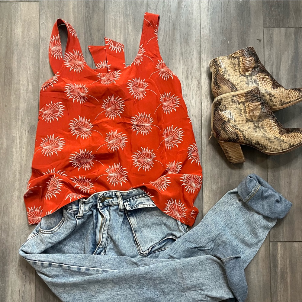 EUC Madewell Sleeveless Blouse with Back Bow Detail
